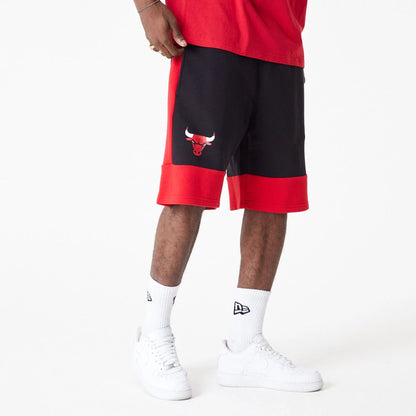 The Male model is wearing Chicago Bulls NBA Colour Block Black Shorts 1