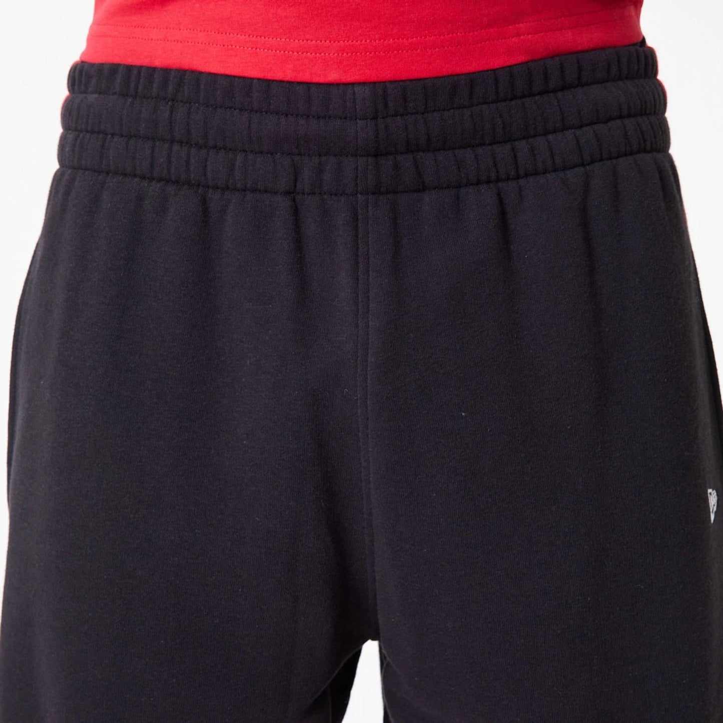 The Male model is wearing Chicago Bulls NBA Colour Block Black Shorts 5