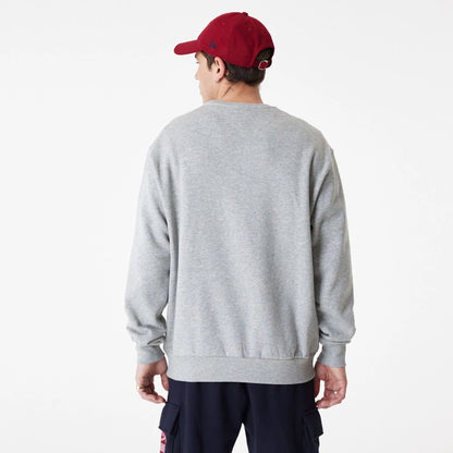 The Male model is wearing New Era Lifestyle Grey Crew Neck Sweatshirt 4