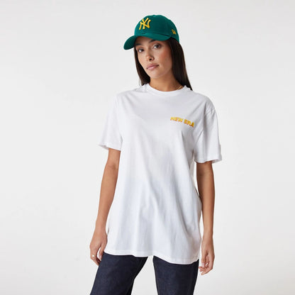 The Male model is wearing New Era Food Pizza White T-Shirt 7