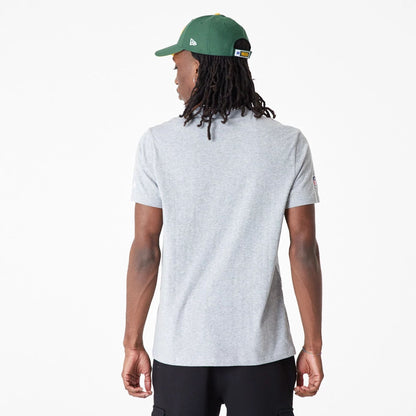 The Male model is wearing Green Bay Packers NFL Wordmark Grey T-Shirt 5