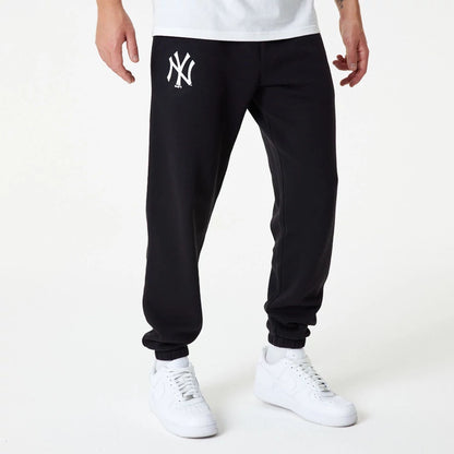 The Male model is wearing New York Yankees MLB Essential Black Joggers 1