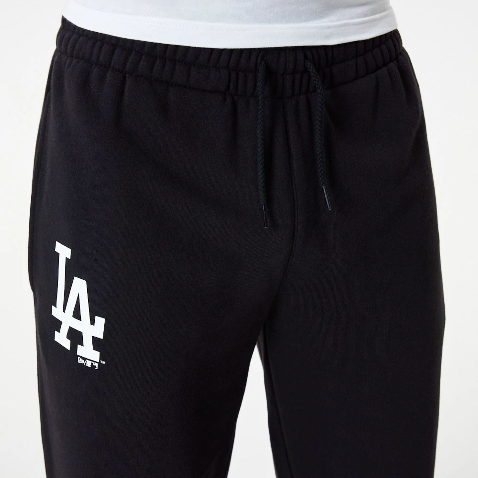 The Male model is wearing LA Dodgers MLB Essential Black Joggers 6