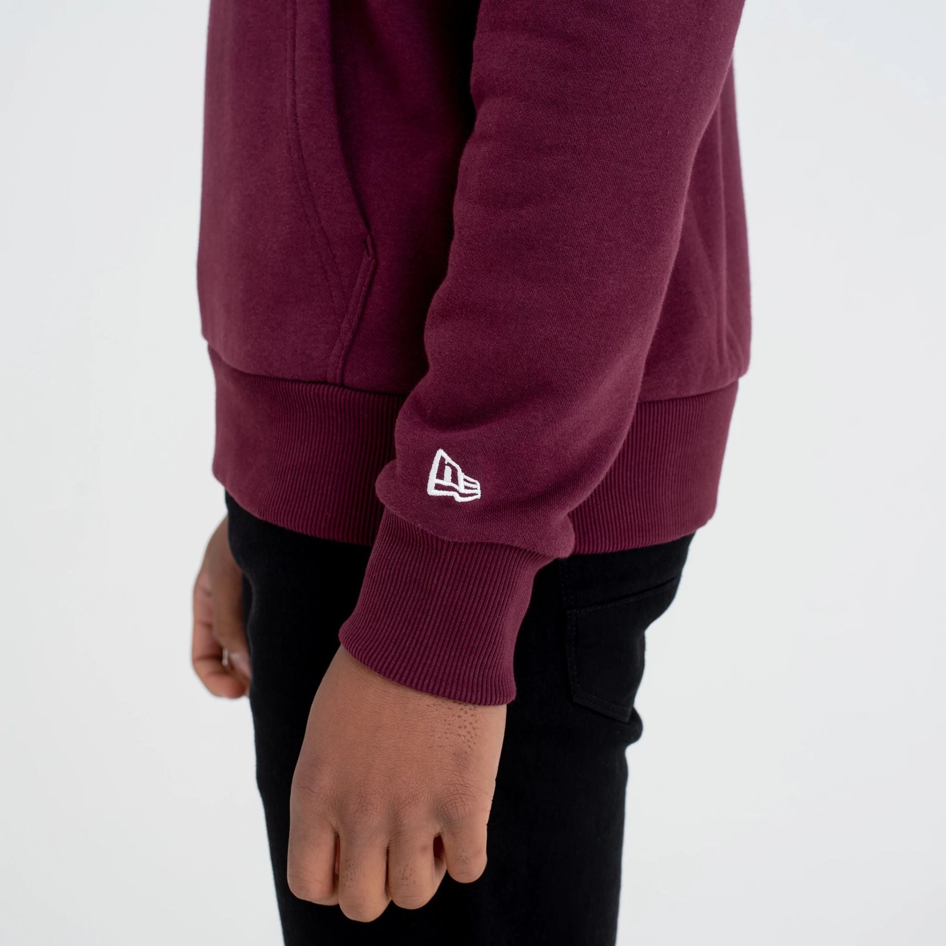 The Male model is wearing New York Yankees MLB Regular Dark Purple Pullover Hoodie 6