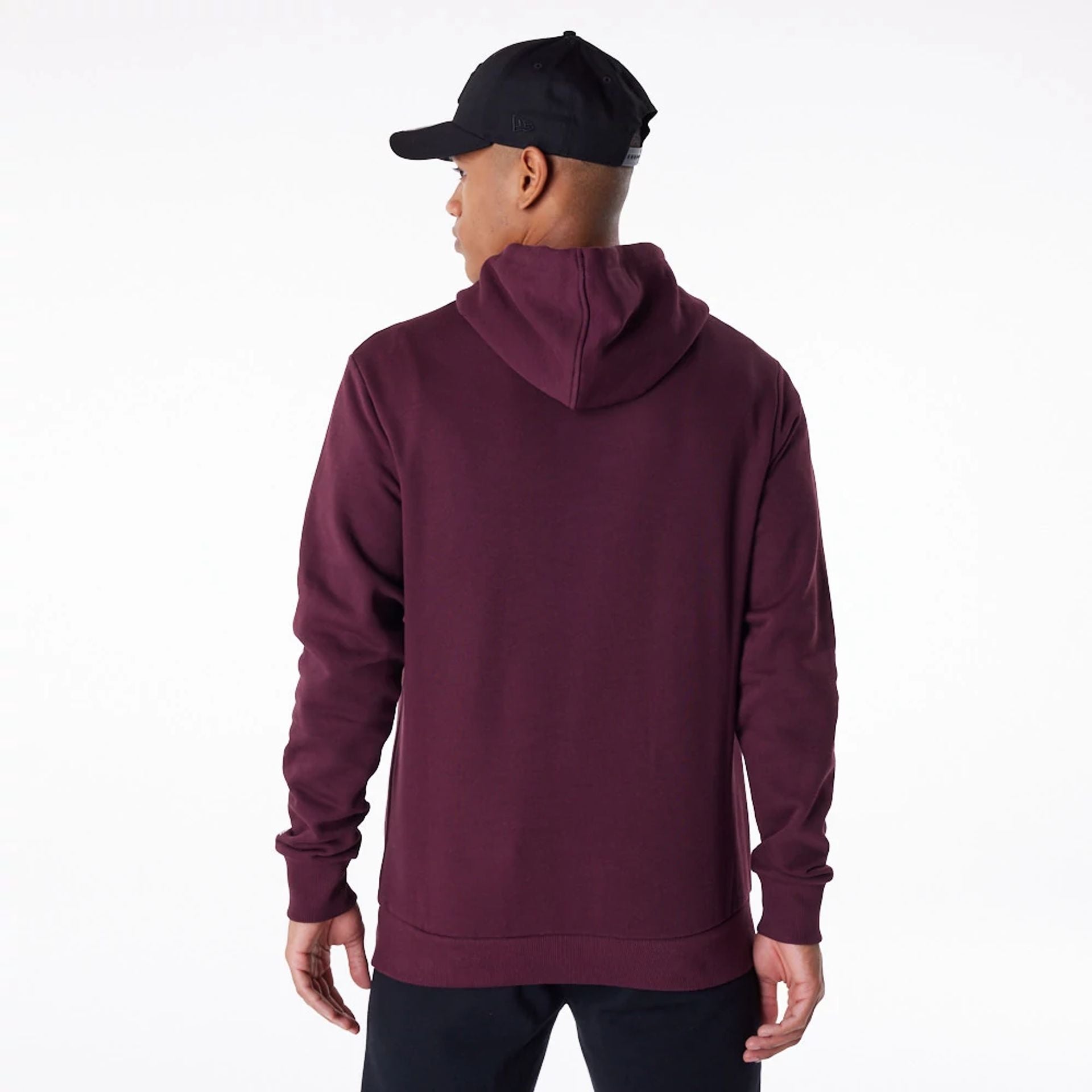 The Male model is wearing New York Yankees MLB Regular Dark Purple Pullover Hoodie 7