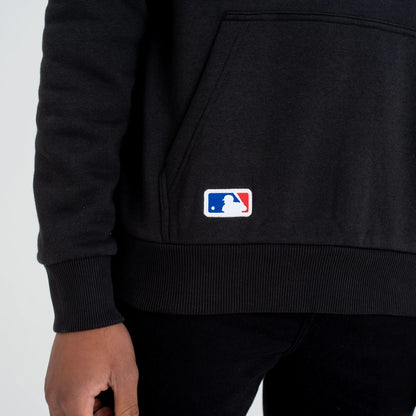 The Male model is wearing New York Yankees MLB Regular Black Pullover Hoodie 5