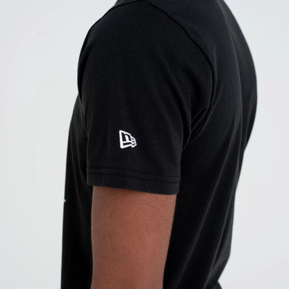 The Male model is wearing New York Yankees MLB Regular Black T-Shirt 6