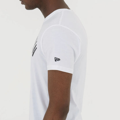 The Male model is wearing Brooklyn Nets NBA Regular White T-Shirt 4