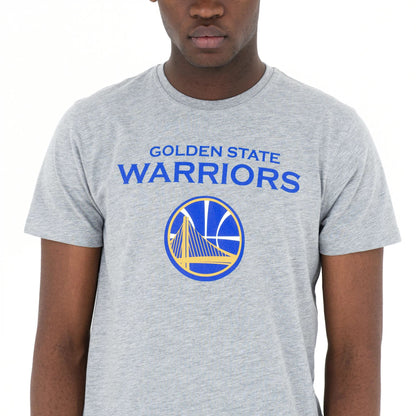 The Male model is wearing Golden State Warriors NBA Regular Grey T-Shirt 2