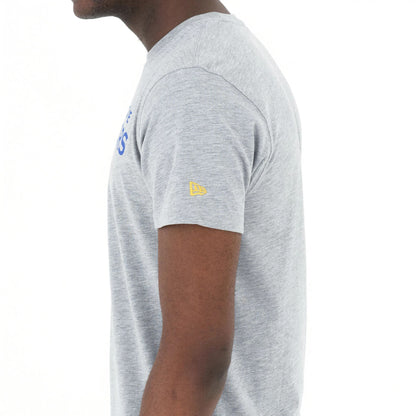 The Male model is wearing Golden State Warriors NBA Regular Grey T-Shirt 4