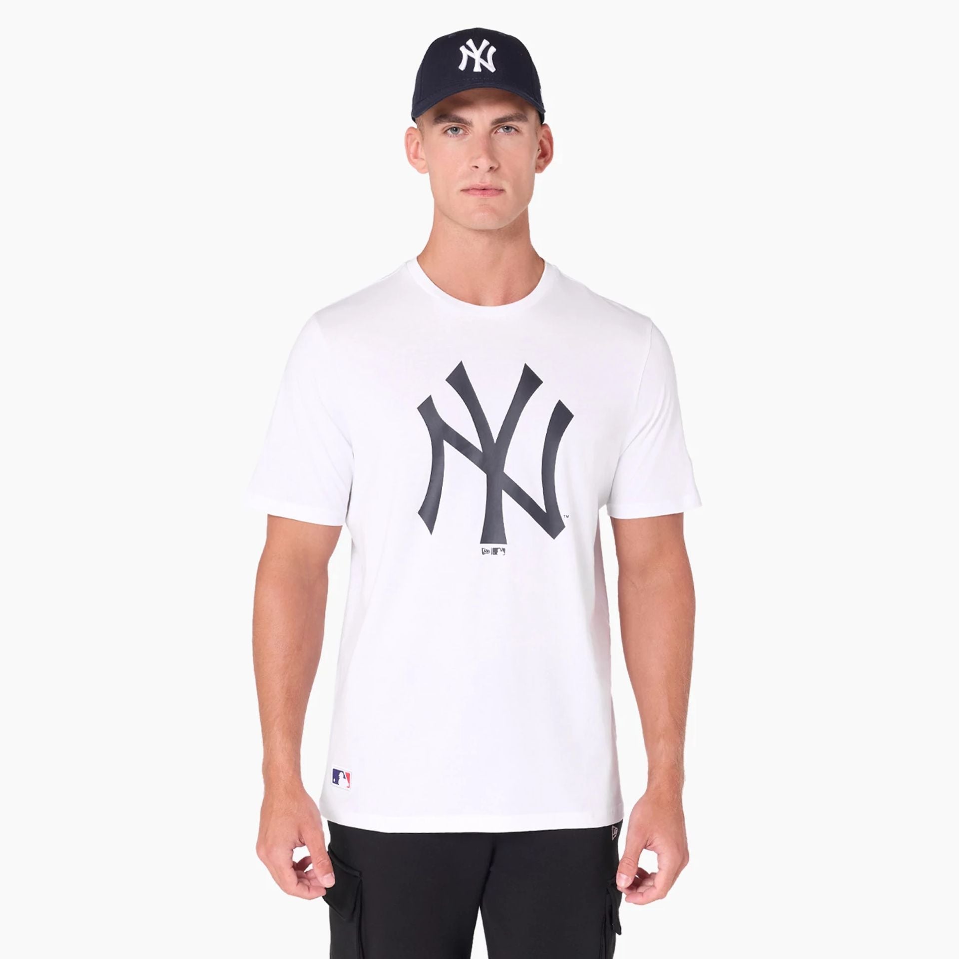 This is a New York Yankees MLB White T-Shirt 1