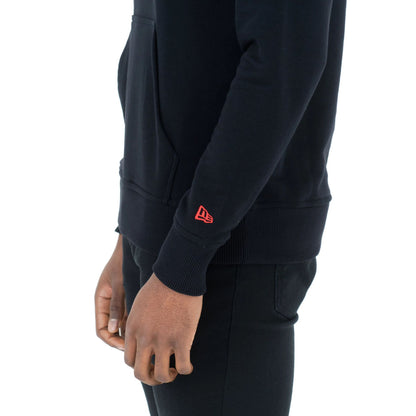 The Male model is wearing Chicago Bulls NBA Regular Black Pullover Hoodie 4