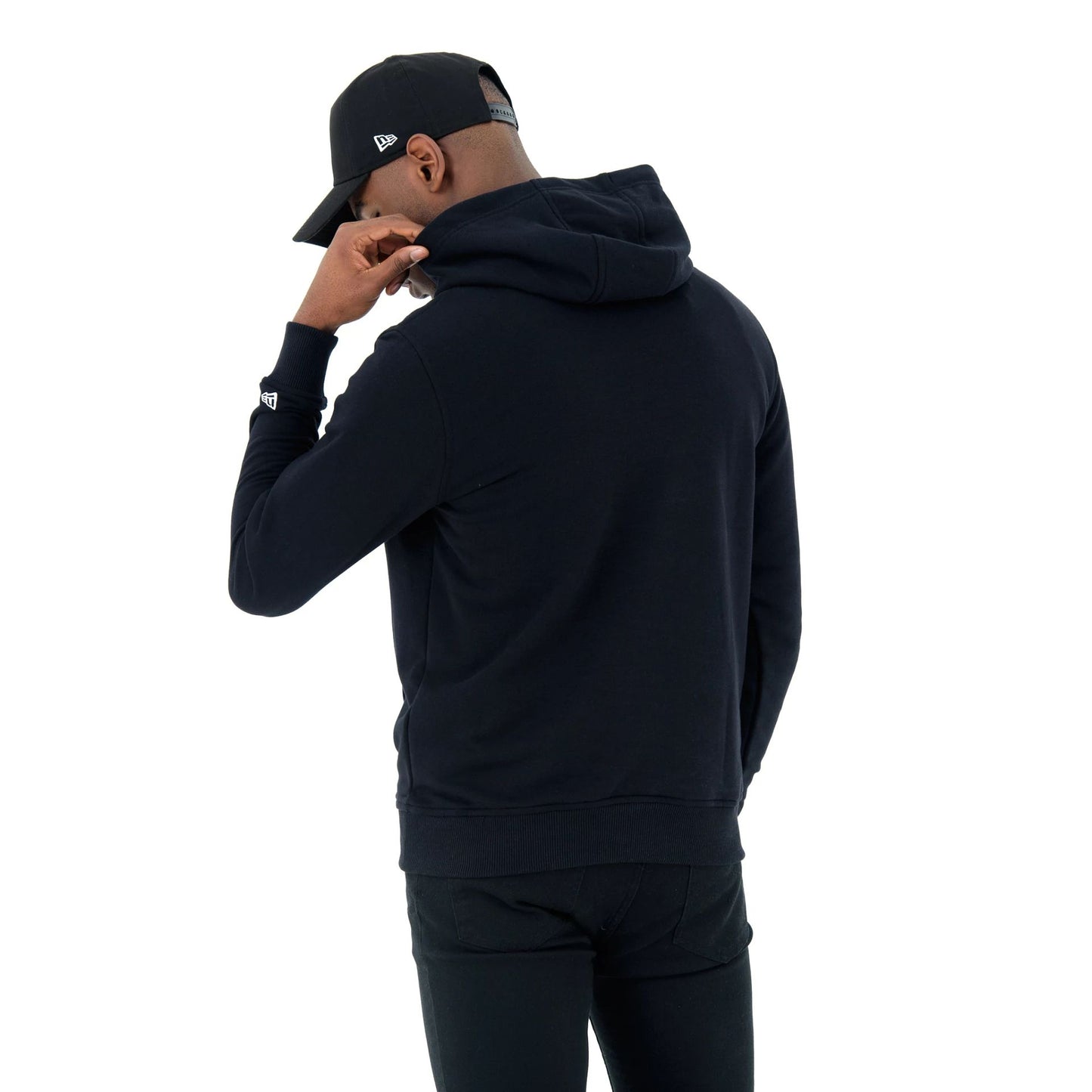 The Male model is wearing Brooklyn Nets NBA Regular Black Pullover Hoodie 2