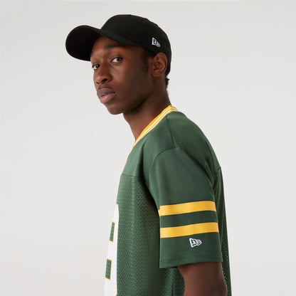 The Male model is wearing Green Bay Packers NFL Dark Green Mesh T-Shirt 2