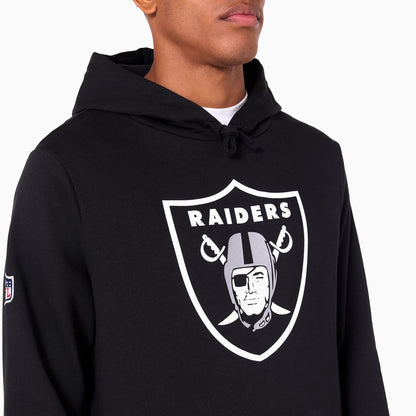 The Male model is wearing Las Vegas Raiders NFL Black Pullover Hoodie 3