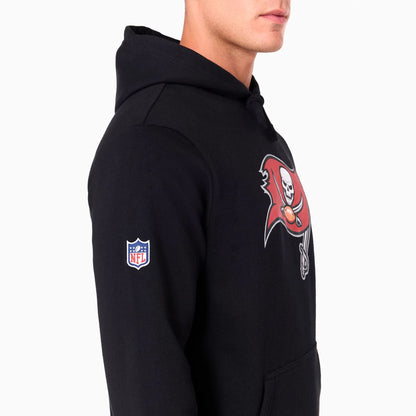 The Male model is wearing Tampa Bay Buccaneers NFL Black Pullover Hoodie 4