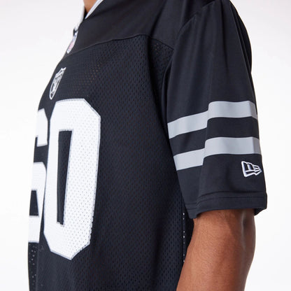 The Male model is wearing Las Vegas Raiders NFL Black Mesh T-Shirt 3