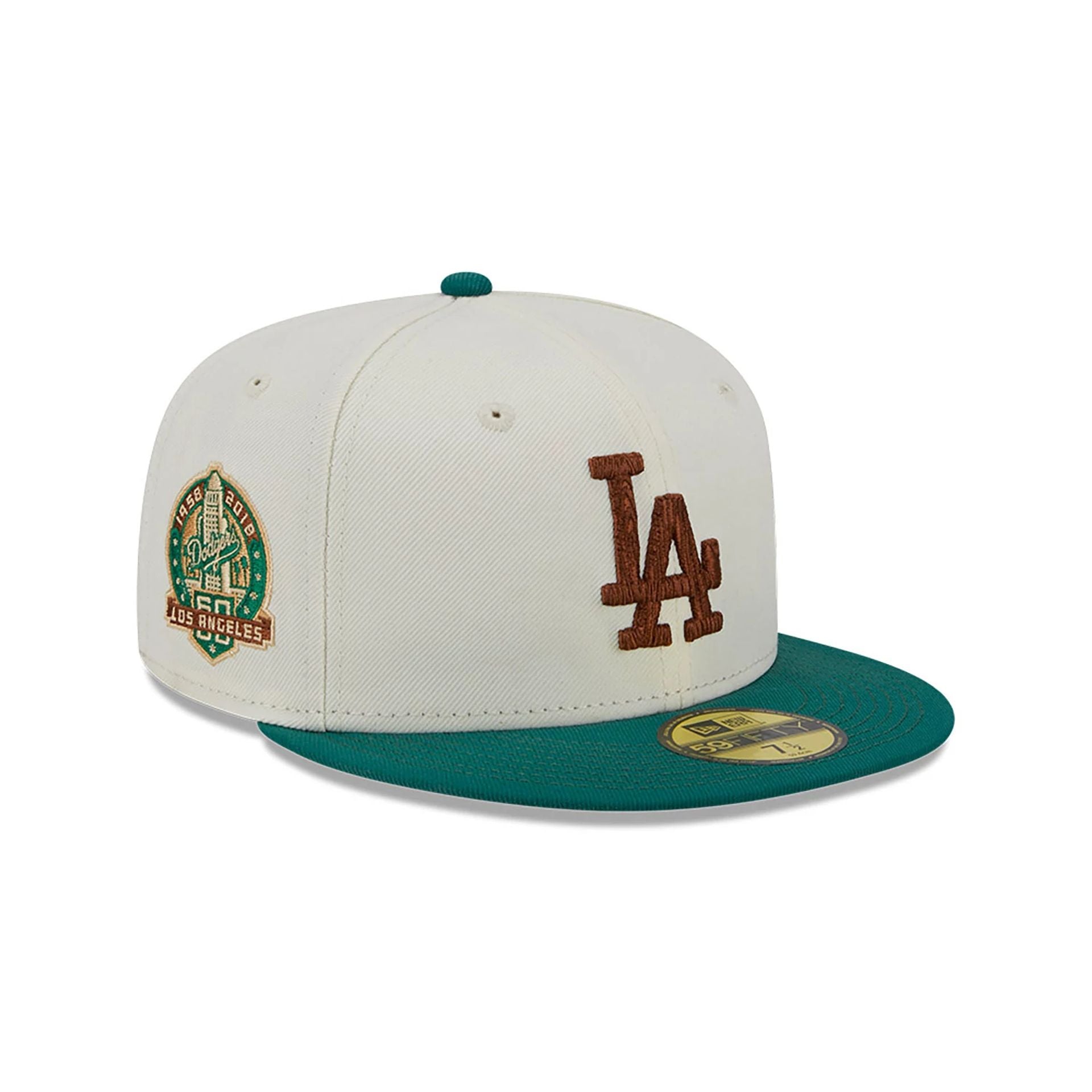 This is a LA Dodgers Camp Off White 59FIFTY Fitted Cap 1