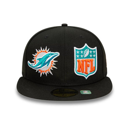 This is a Miami Dolphins NFL Sideline Black 59FIFTY Fitted Cap 4