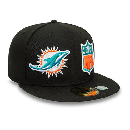 This is a Miami Dolphins NFL Sideline Black 59FIFTY Fitted Cap 3