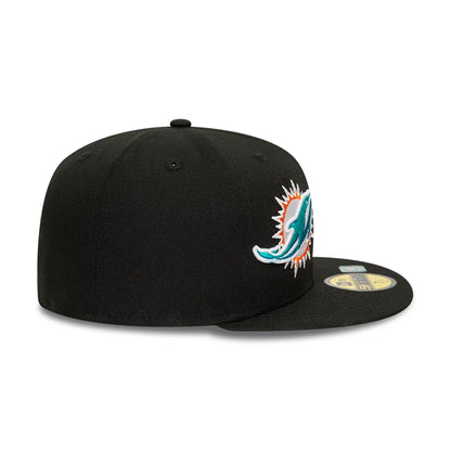 This is a Miami Dolphins NFL Sideline Black 59FIFTY Fitted Cap 6