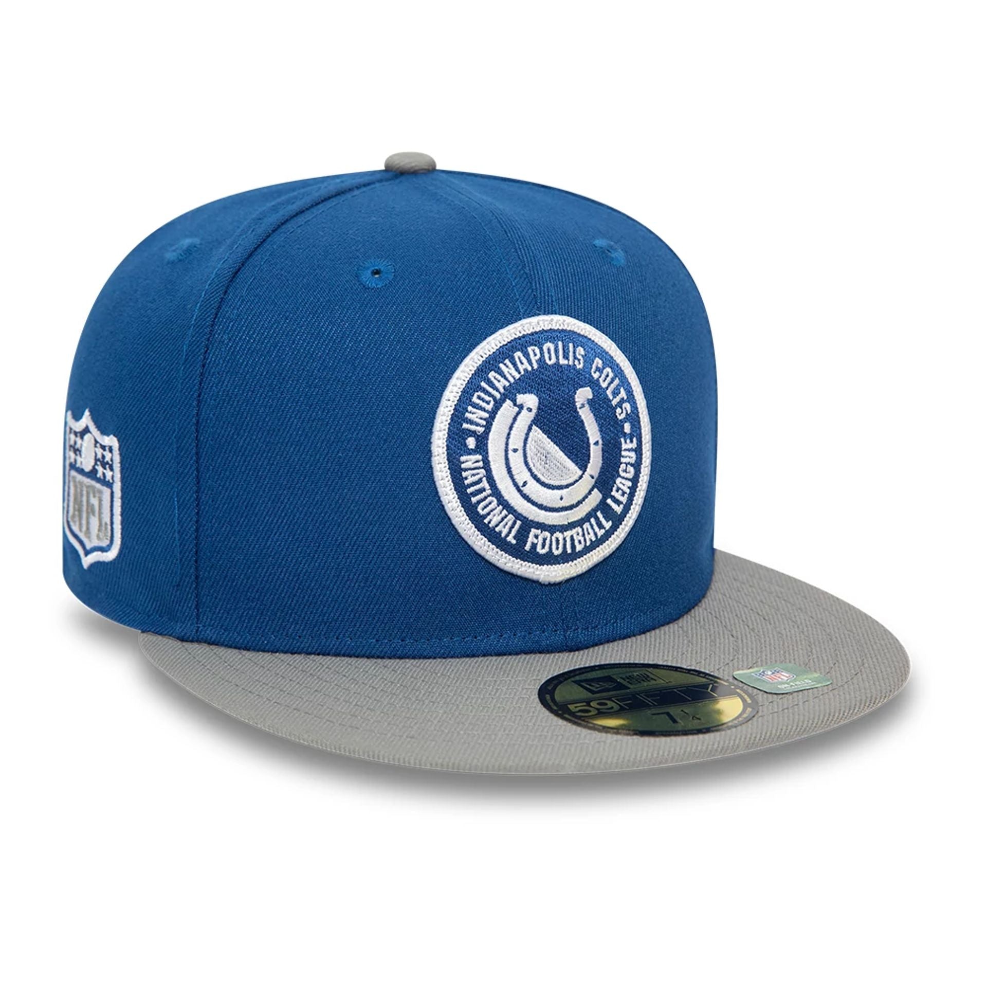 This is a Indianapolis Colts NFL Sideline 2023 Blue 59FIFTY Fitted Cap 1