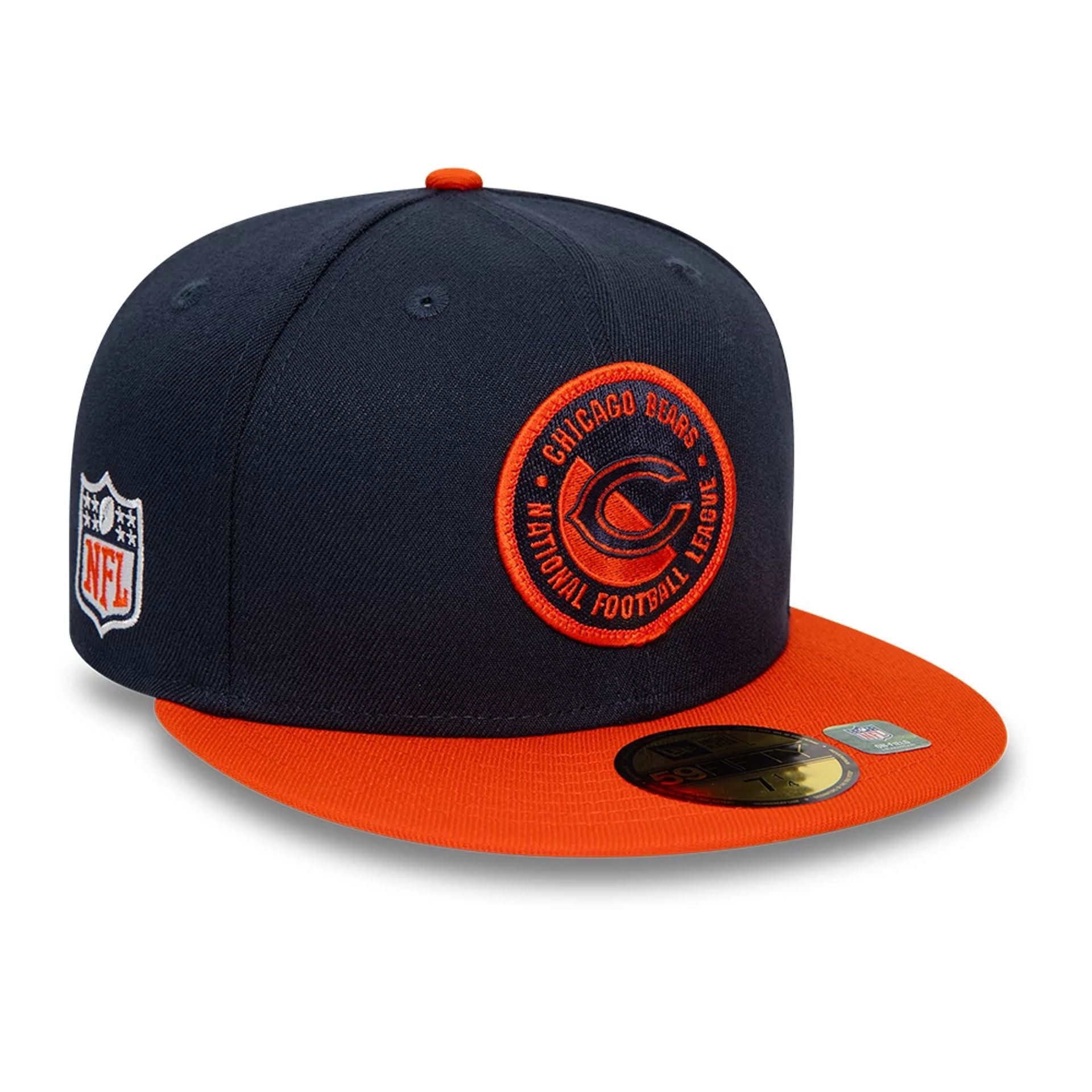 This is a Chicago Bears NFL Sideline 2023 Navy 59FIFTY Fitted Cap 1