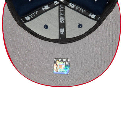 This is a New England Patriots NFL Sideline 2023 Dark Blue 59FIFTY Fitted Cap 2