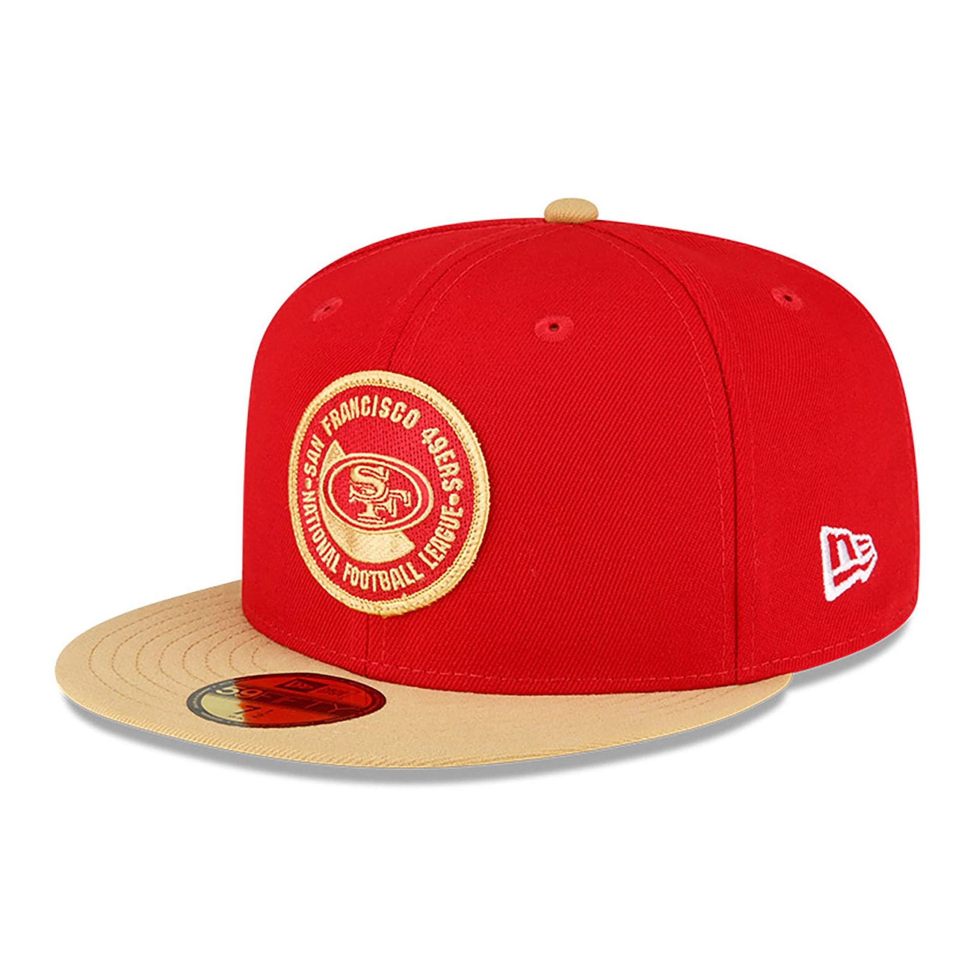 This is a San Francisco 49ers NLF Sideline 2023 Red 59FIFTY Fitted Cap 1