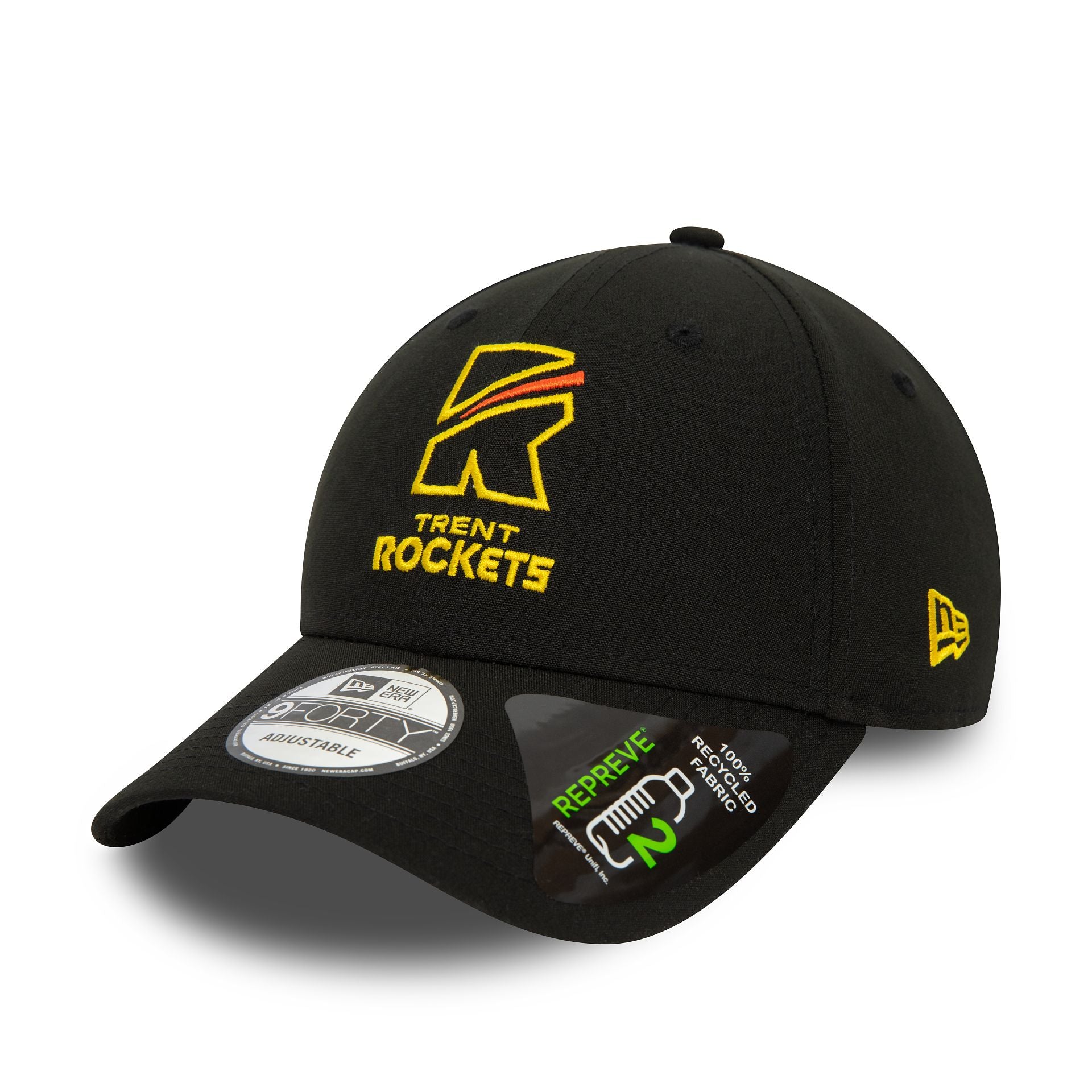 This is a Trent Rockets Repreve The Hundred 2023 Black 9FORTY Adjustable Cap 5