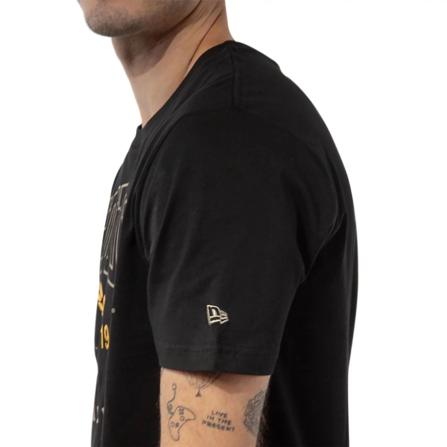 The Male model is wearing Chicago White Sox Gold Leaf Black T-Shirt 4