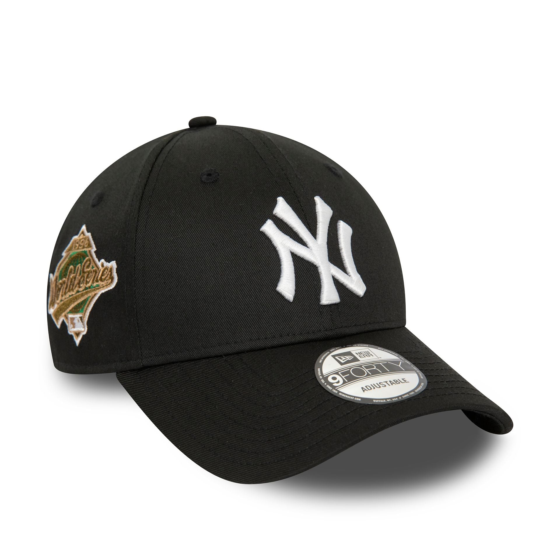 This is a New York Yankees World Series Patch Black 9FORTY Adjustable Cap 1