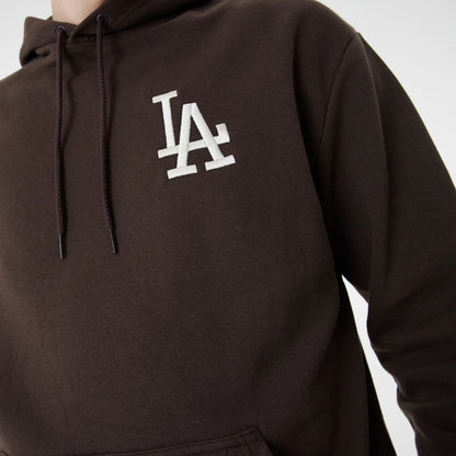 The Male model is wearing LA Dodgers League Essential Brown Oversized Hoodie 2