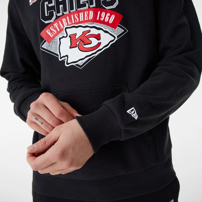 The Male model is wearing Kansas City Chiefs NFL Team Graphic Black Pullover Hoodie 3