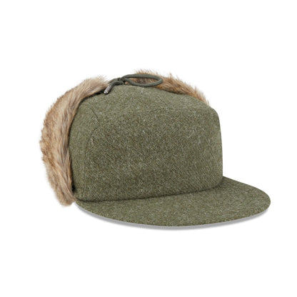 This is a Harris Tweed Green Dogear Camper Cap 11