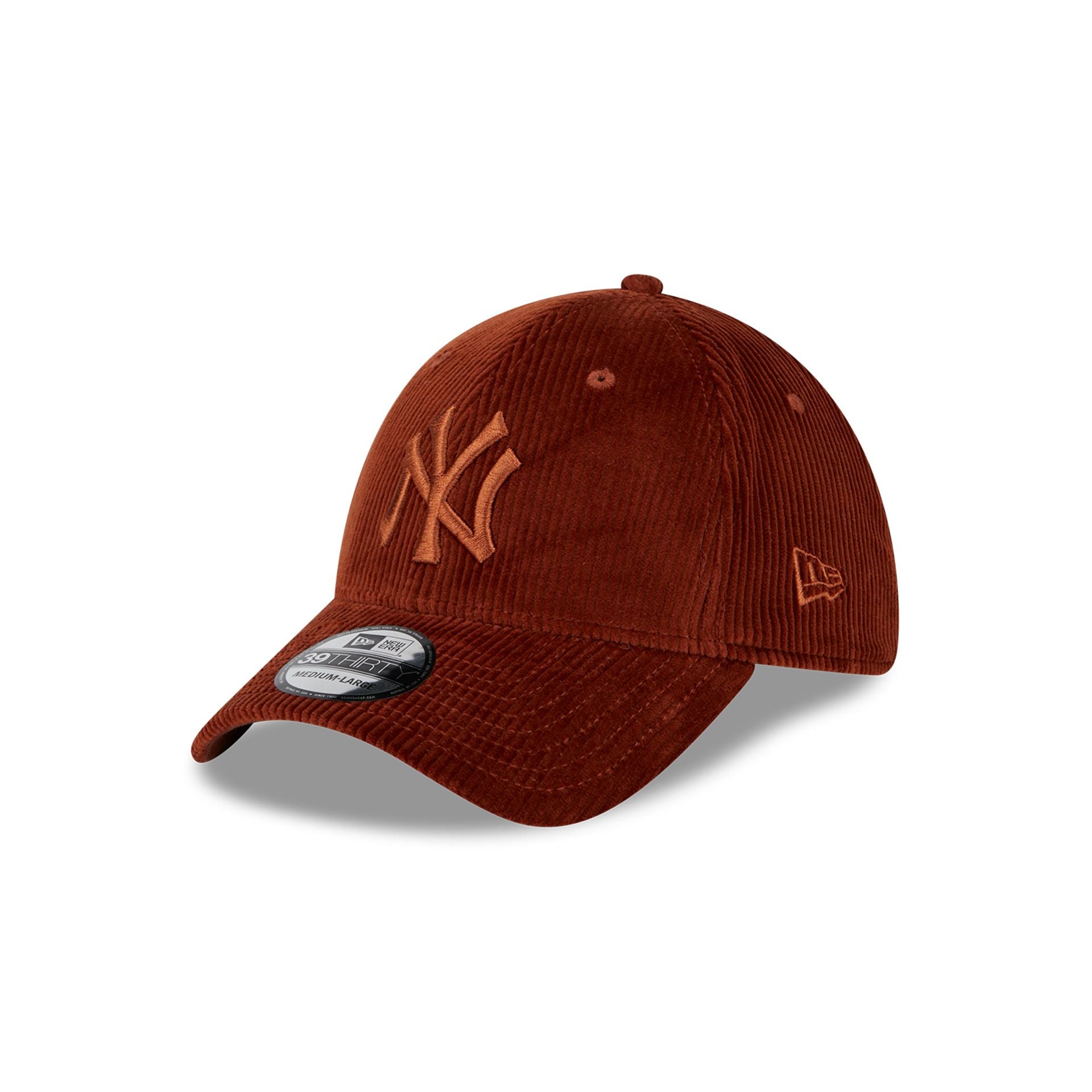 This is a New York Yankees Wide Cord Brown 39THIRTY Stretch Fit Cap 1