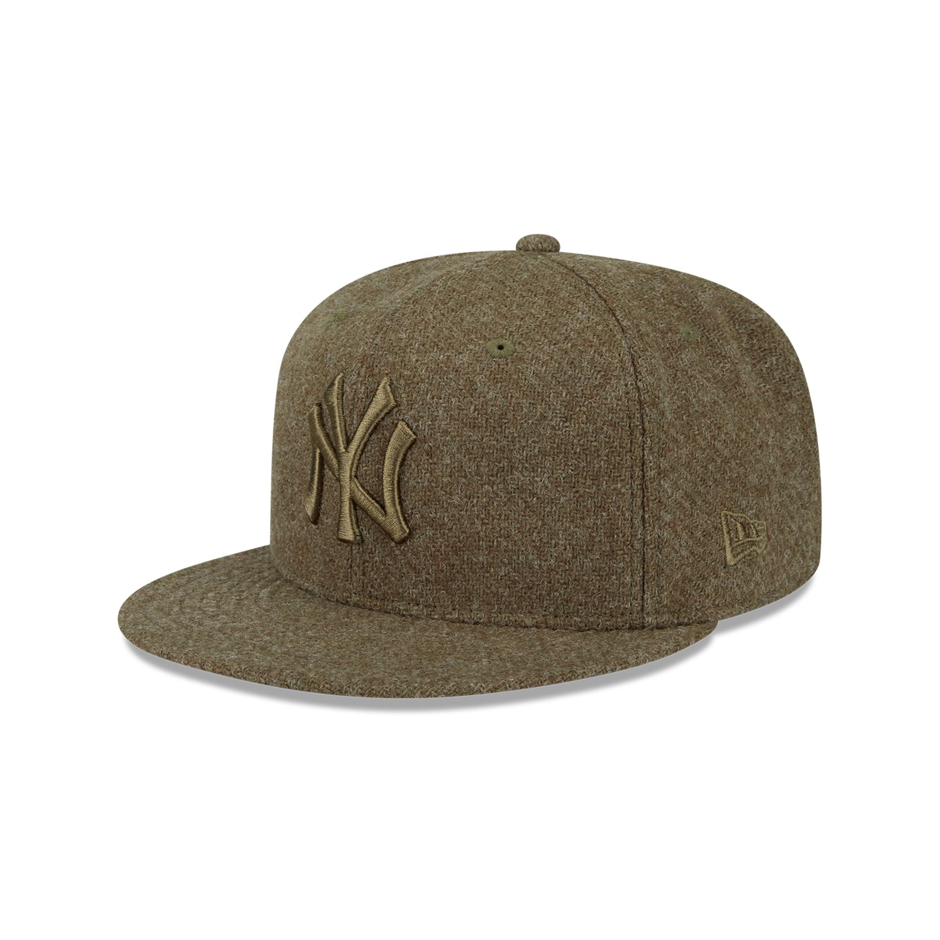 This is a New York Yankees MLB Harris Tweed Green 59FIFTY Fitted Cap 1