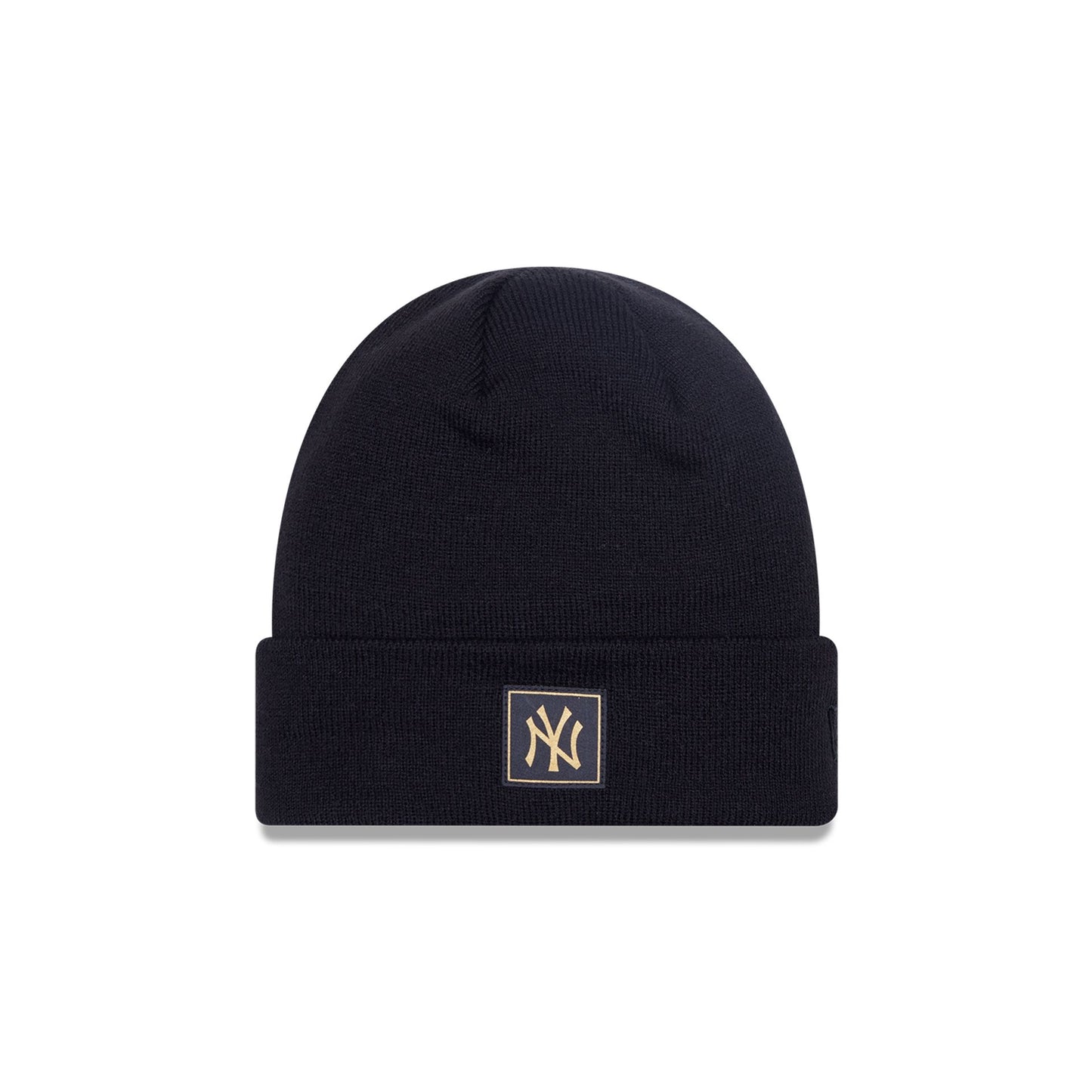 This is a New York Yankees Metallic Badge Black Cuff Knit Beanie Hat 2