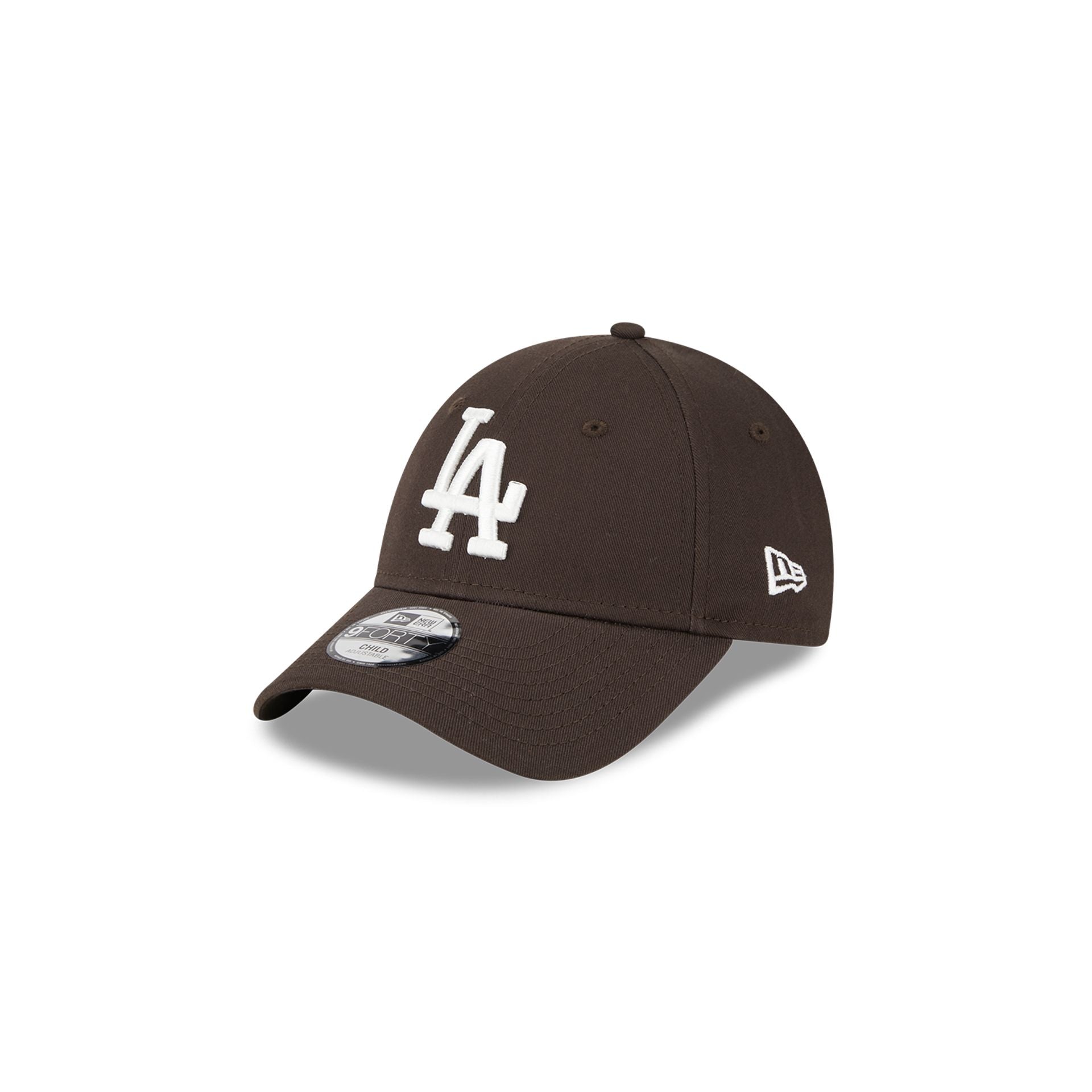 This is a LA Dodgers Child League Essential Brown 9FORTY Adjustable Cap 1