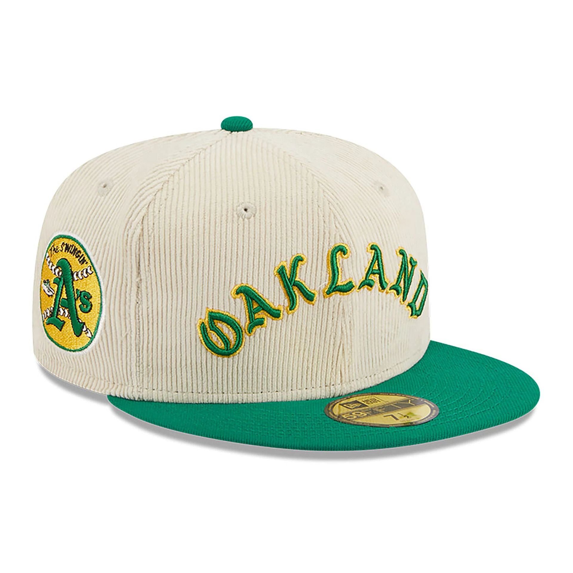 This is a Oakland Athletics Cord Classic Off White 59FIFTY Fitted Cap 1