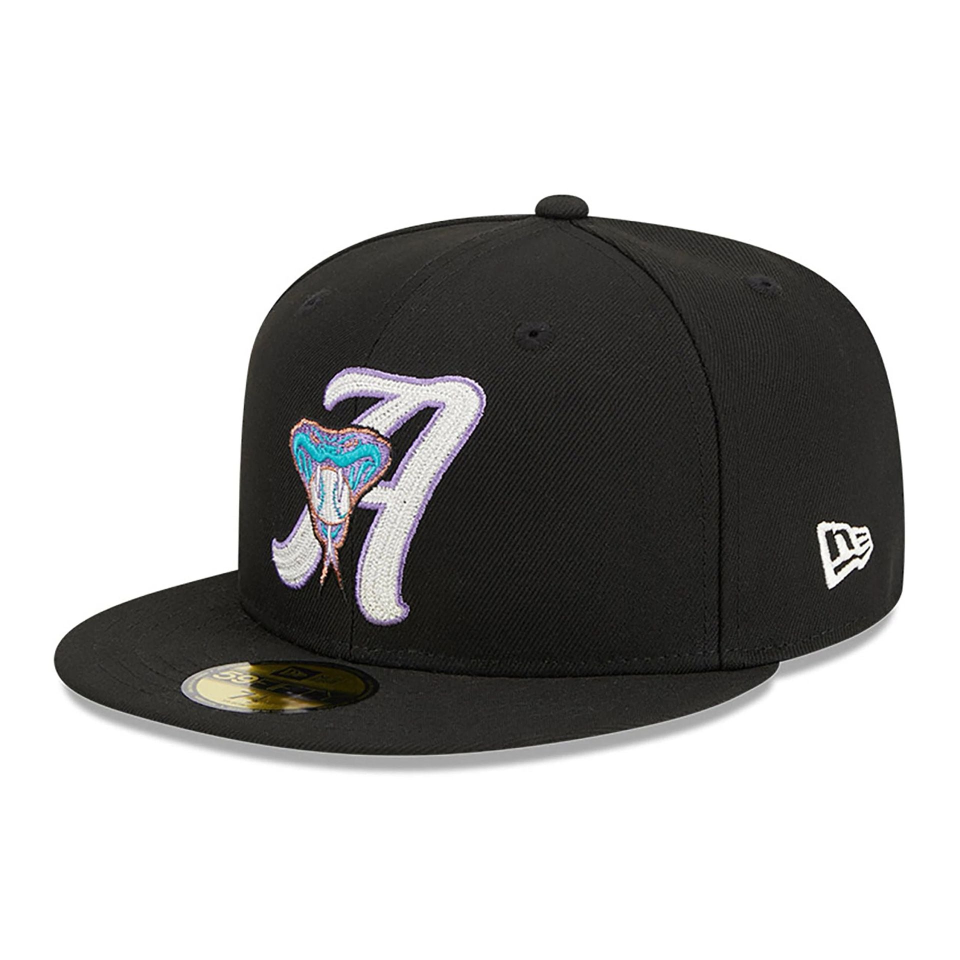 This is a Arizona Diamondbacks Duo Logo Black 59FIFTY Fitted Cap 1