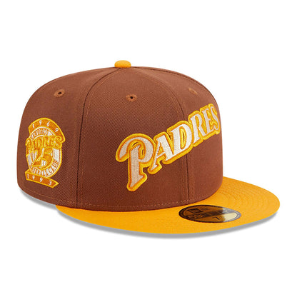 This is a San Diego Padres Tiramisu Brown 59FIFTY Fitted Cap 1