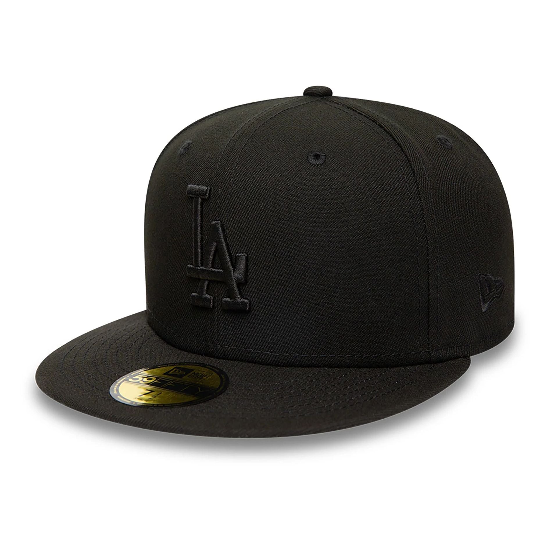 This is a LA Dodgers MLB Black on Black 59FIFTY Fitted Cap 1