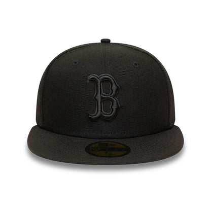 This is a Boston Red Sox MLB Black on Black Sox 59FIFTY Fitted Cap 6