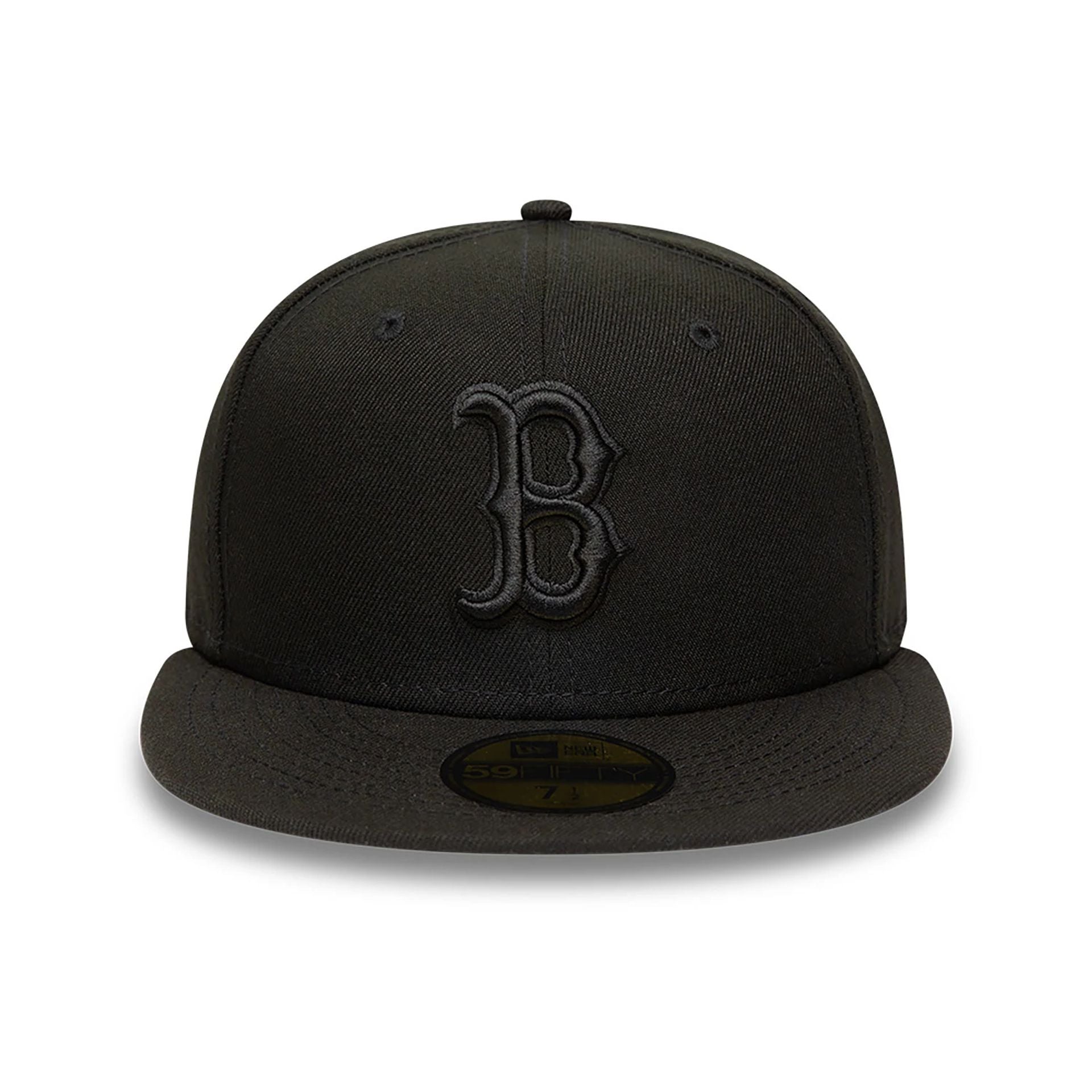 This is a Boston Red Sox MLB Black on Black Sox 59FIFTY Fitted Cap 6