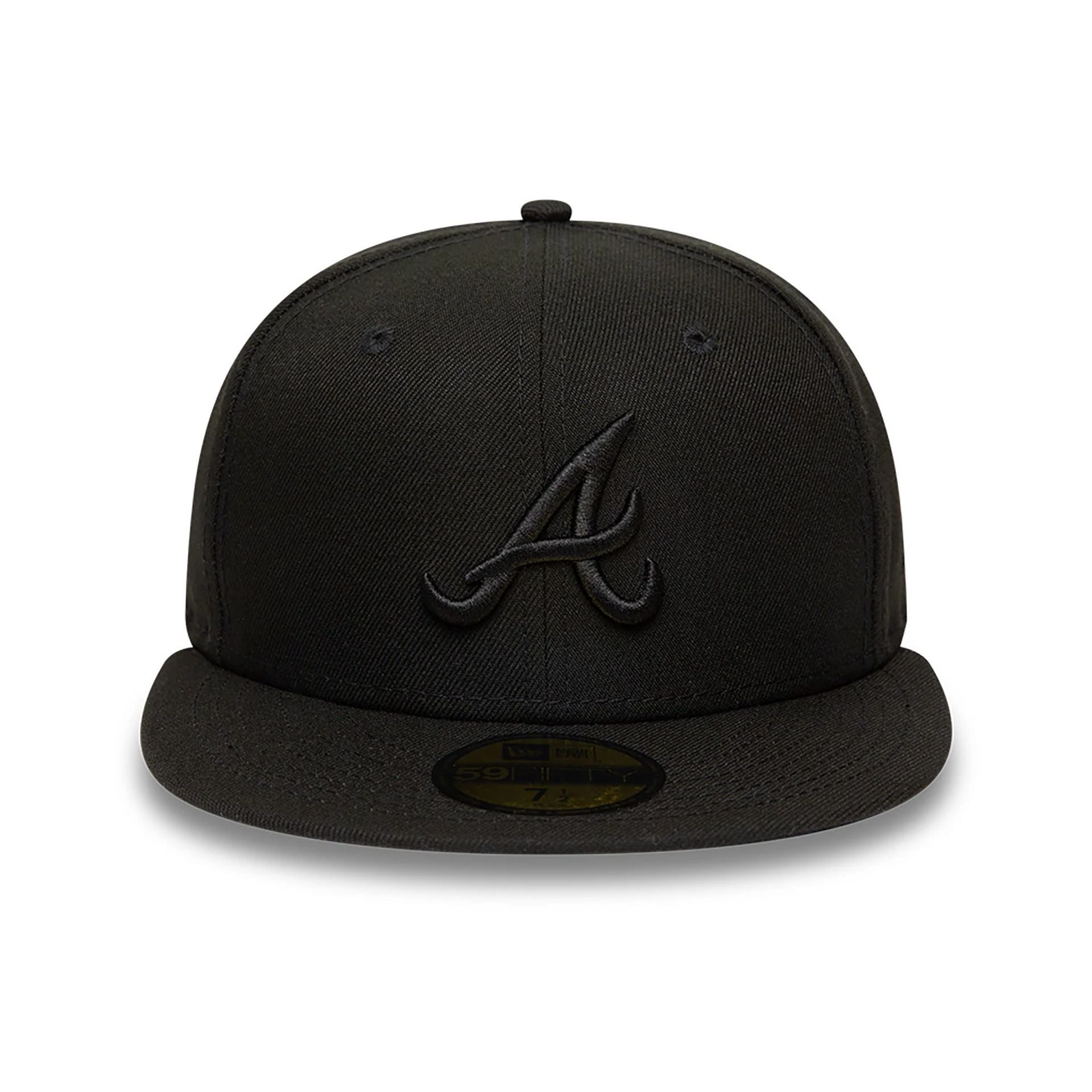 This is a Atlanta Braves MLB Black on Black 59FIFTY Fitted Cap 6