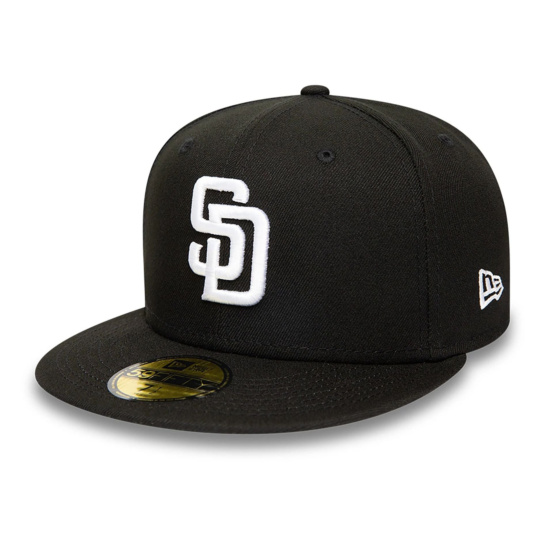 This is a San Diego Padres MLB Black and White 59FIFTY Fitted Cap 1