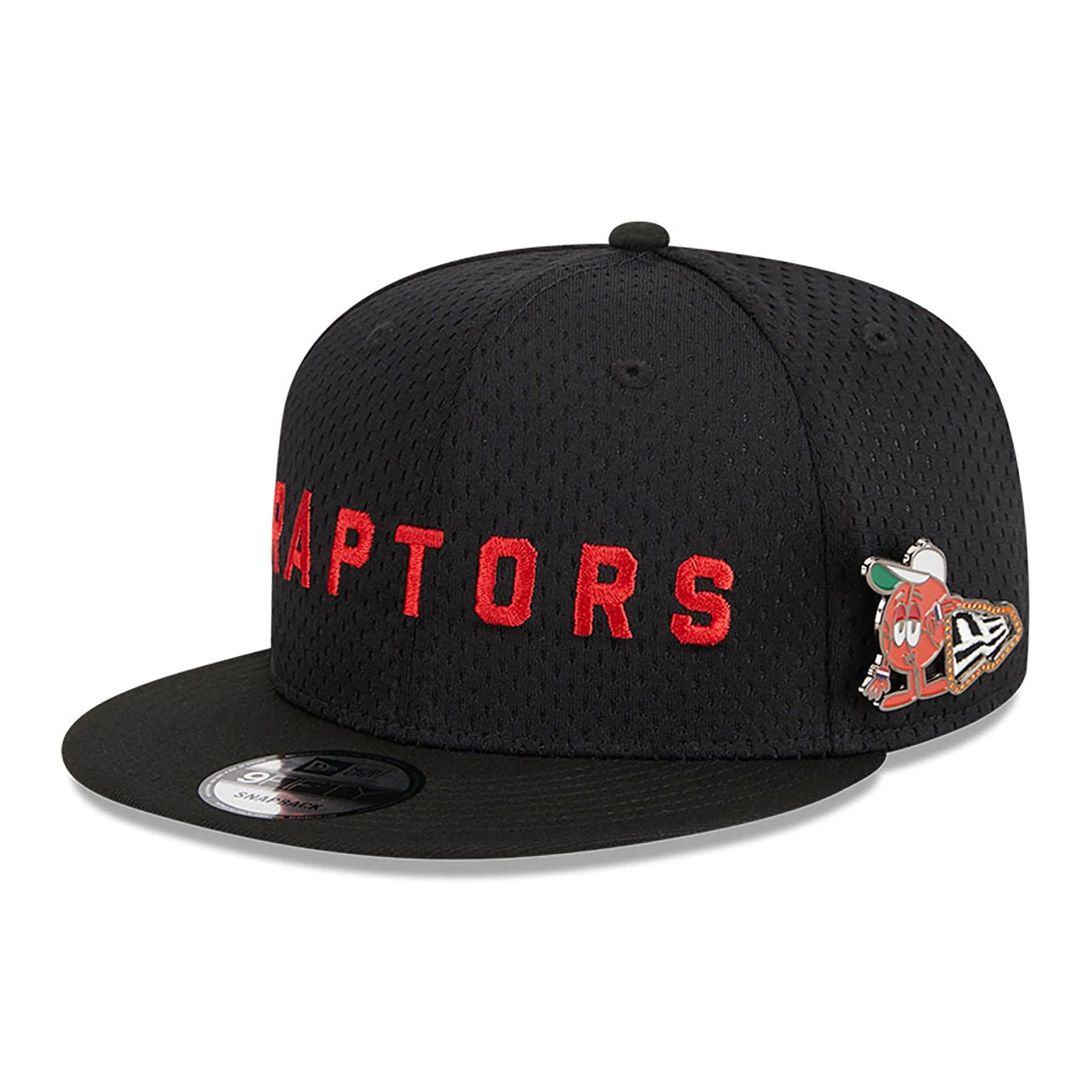 This is a Toronto Raptors Post-Up Pin Black 9FIFTY Snapback Cap 1