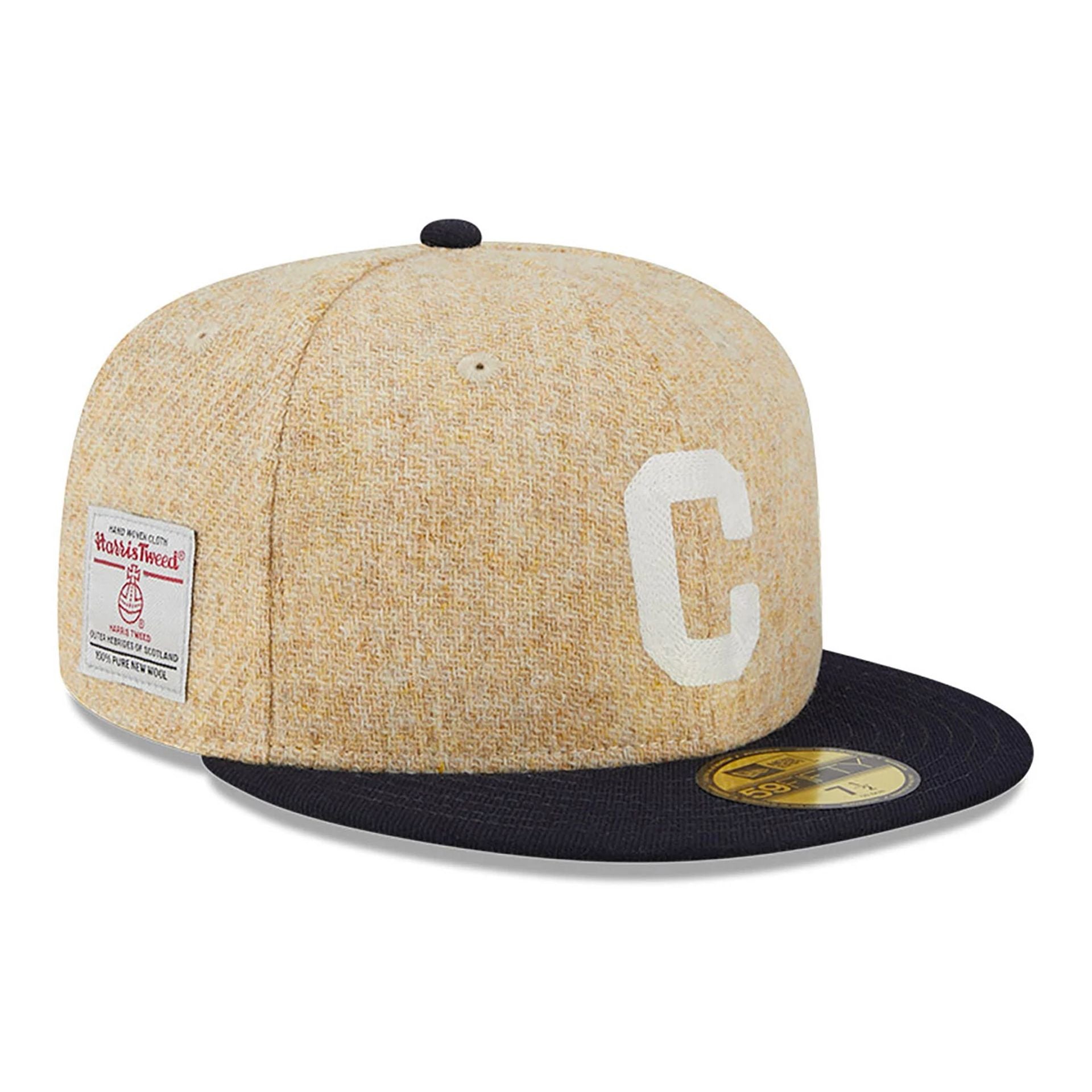 This is a Chicago Cubs Harris Tweed Beige 59FIFTY Fitted Cap 1