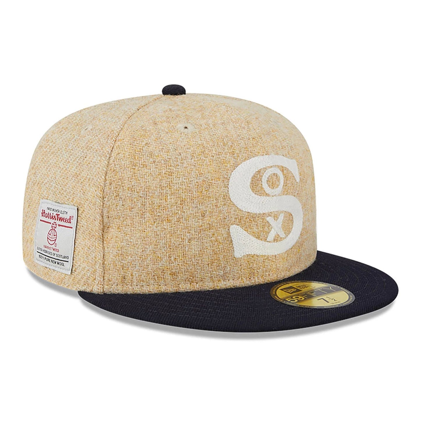 This is a Chicago White Sox Harris Tweed Beige 59FIFTY Fitted Cap 1